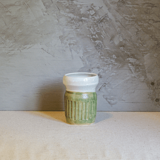 Vase n.102 | Blanc et vert - FACE